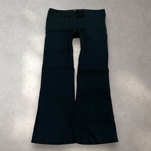 Zinc “Office Siren” Black, White & Blue-Green Pinstripe Flare Trouser Pants